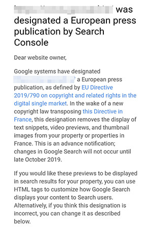 Google benachrichtigt Publisher bei Snippet-Kuerzung