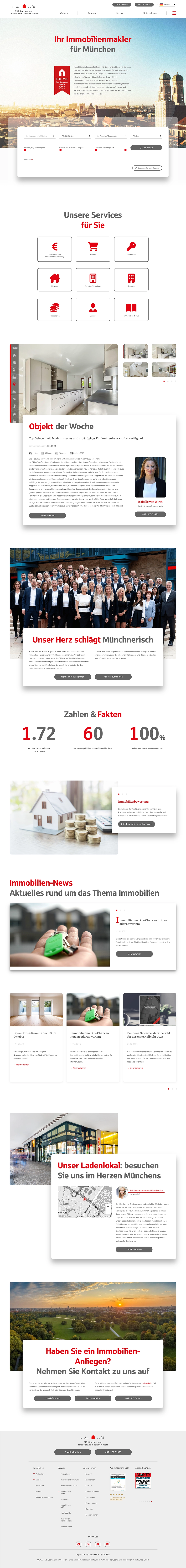 Screenshot neues Webdesign der SIS-Startseite