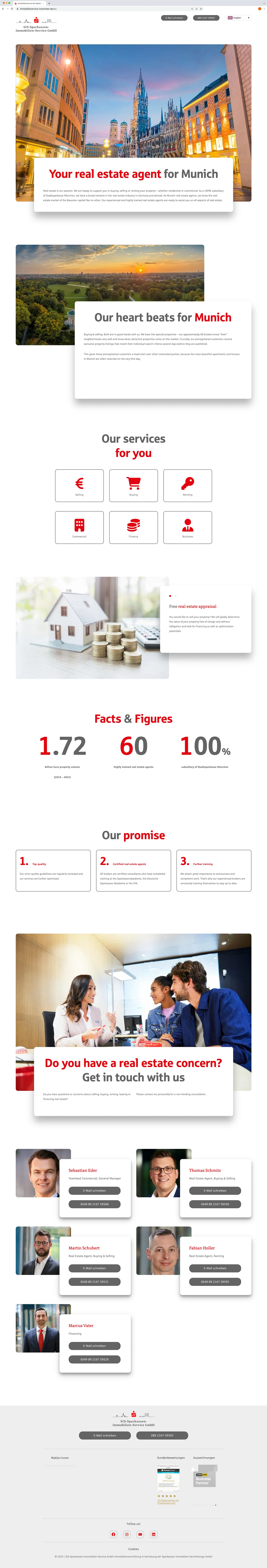 Screenshot neues Webdesign der SIS-Startseite in englisch